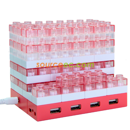 客製化Gattola 5合1發光積木HUB筆座/手機座禮品
