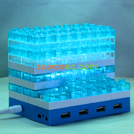 客製化Gattola 5合1發光積木HUB筆座/手機座禮品