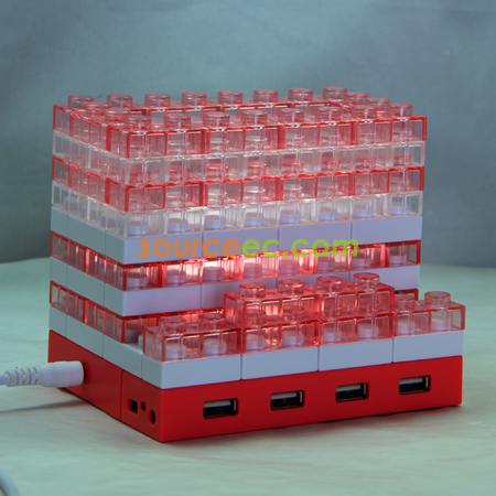 客製化Gattola 5合1發光積木HUB筆座/手機座禮品