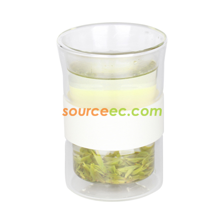 客製化260ML矽膠雙層玻璃杯禮品