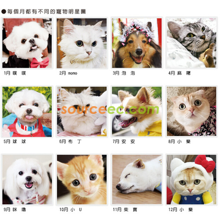 客製化客製化寵物吊掛月曆禮品