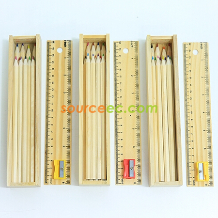 客製化12色木盒彩色鉛筆禮品
