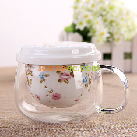 客製化300ML 玻璃泡茶杯禮品