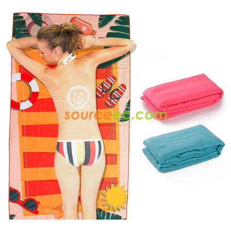 客製化70x140 快乾印花沙灘毛巾禮品