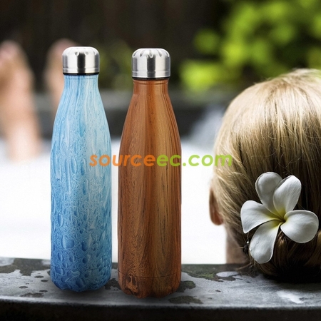 客製化500ML 木紋可樂保溫杯禮品