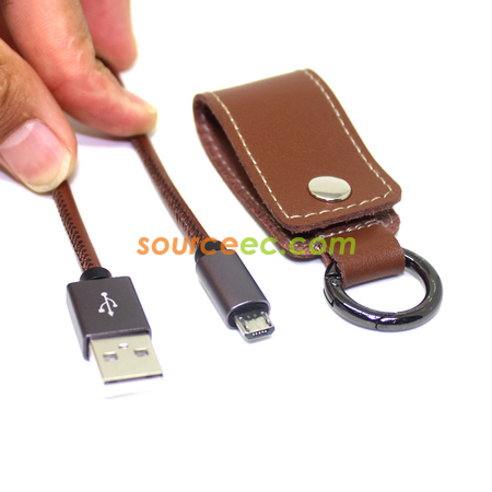 客製化皮製鑰匙扣數據線禮品