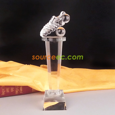 客製化足球比賽水晶獎杯禮品