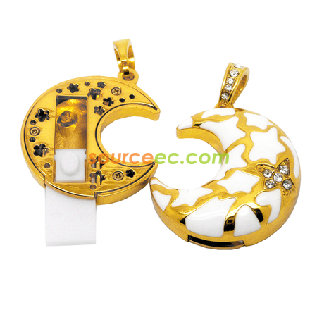 客製化月亮吊墜USB隨身碟禮品