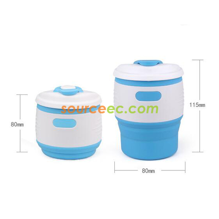 客製化350ML 折疊矽膠咖啡杯禮品