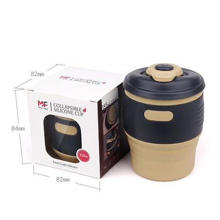 客製化350ML 折疊矽膠咖啡杯禮品