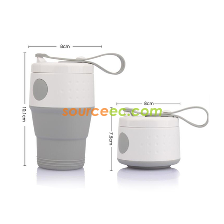 客製化350ML 折疊矽膠咖啡杯禮品