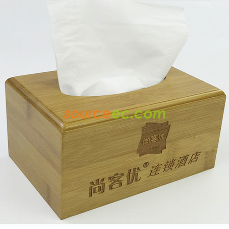 客製化大號楠竹紙巾盒禮品
