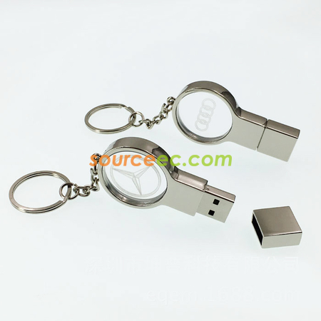 客製化匙圈水晶金屬USB隨身碟禮品