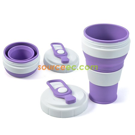 客製化450ML 折疊矽膠咖啡杯禮品