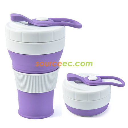 客製化450ML 折疊矽膠咖啡杯禮品