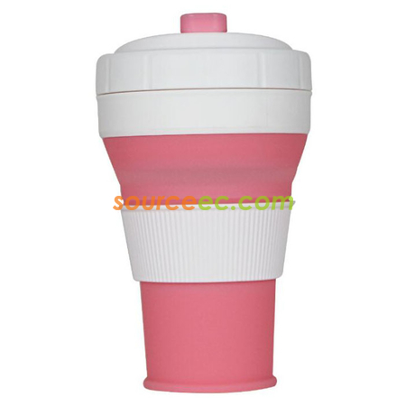 客製化450ML 折疊矽膠咖啡杯禮品