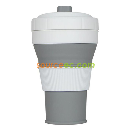 客製化450ML 折疊矽膠咖啡杯禮品