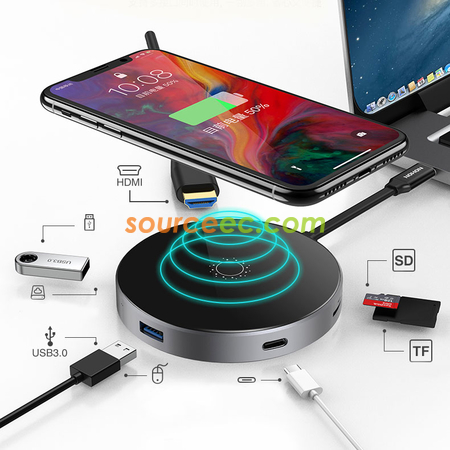 客製化八合一無線充電器帶分線器禮品