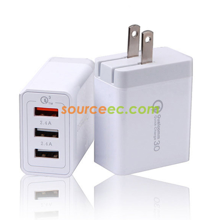 客製化三USB口便攜充電頭禮品