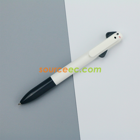 客製化按壓卡通狗兩色原子筆禮品