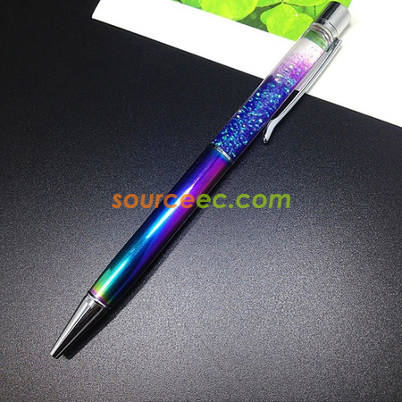 客製化入油流沙金屬筆禮品