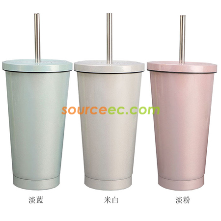 客製化500ML不銹鋼吸管杯禮品