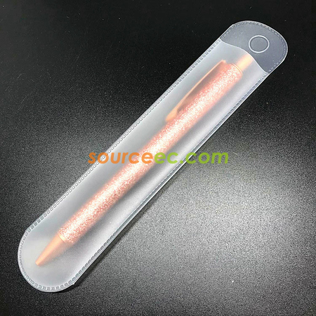 客製化塑料圓角磨砂透明筆袋禮品
