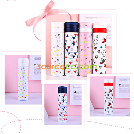客製化450ML 鎖扣彈跳直身客製化保溫瓶禮品