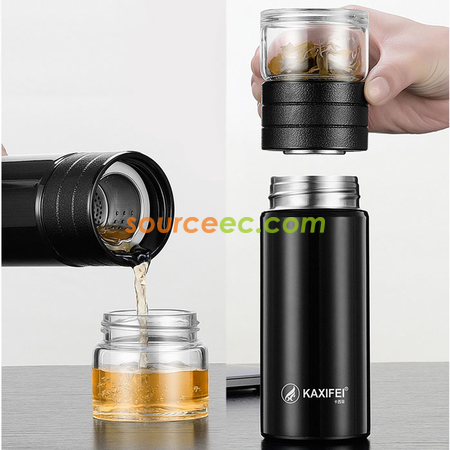 客製化450ML 便攜式茶水分離客製化保溫瓶禮品