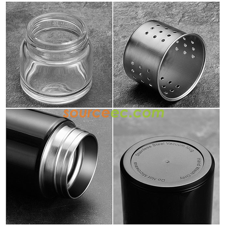 客製化450ML 便攜式茶水分離客製化保溫瓶禮品