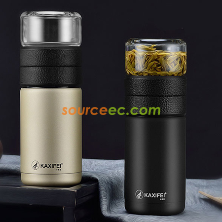 客製化600ML 便攜式茶水分離客製化保溫杯禮品