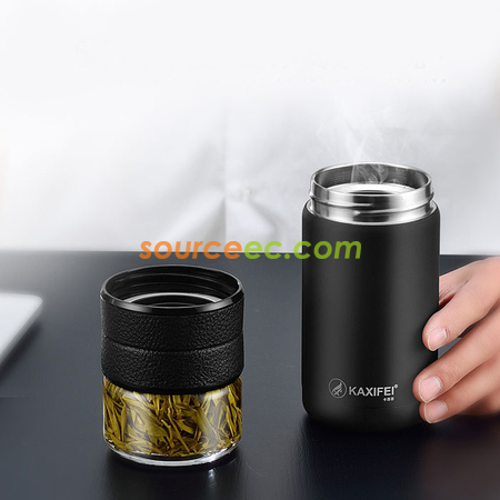 客製化600ML 便攜式茶水分離客製化保溫杯禮品