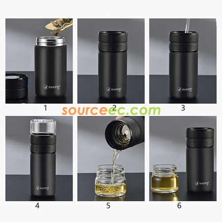 客製化600ML 便攜式茶水分離客製化保溫杯禮品