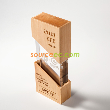 客製化木質水晶獎座禮品