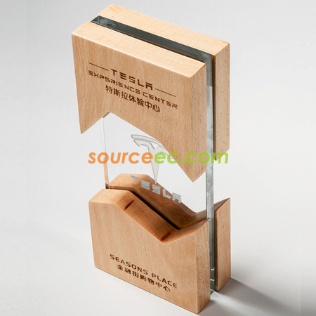 客製化木質水晶獎座禮品