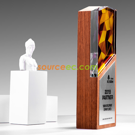 客製化木質水晶獎座禮品