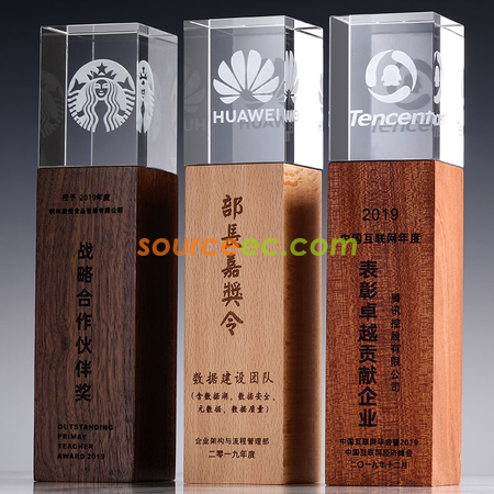 客製化木質水晶獎座禮品