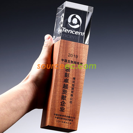 客製化木質水晶獎座禮品