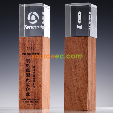 客製化木質水晶獎座禮品