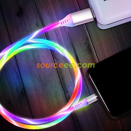 客製化七彩流光磁吸充電線禮品
