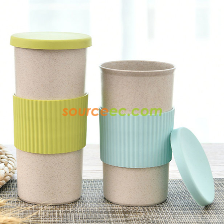 客製化350ML 小麥秸稈纖維隨手杯禮品