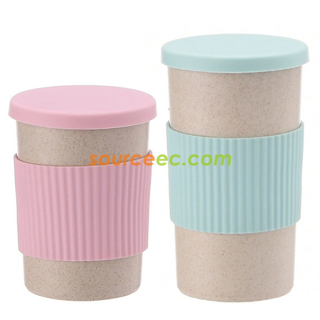 客製化350ML 小麥秸稈纖維隨手杯禮品