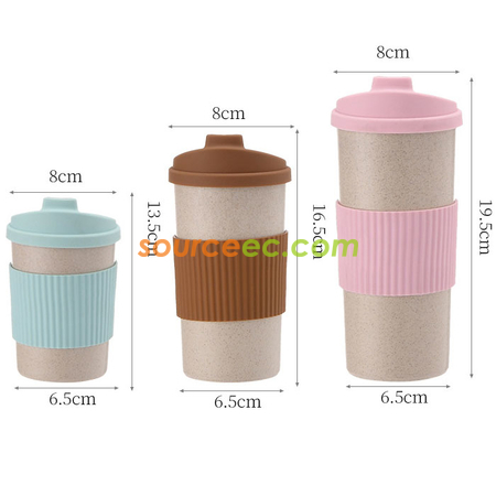 客製化350ML 小麥秸稈纖維隨手杯禮品