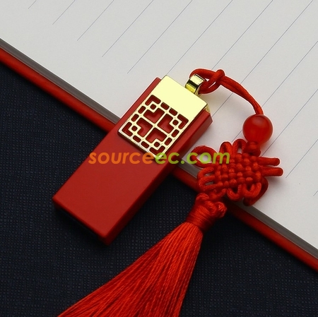 客製化中國風梅花紅書籤復古典禮品套裝 USB隨身碟禮品