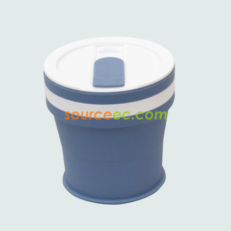 客製化350ML 折疊矽膠咖啡杯禮品