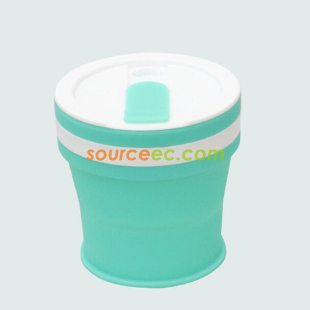 客製化350ML 折疊矽膠咖啡杯禮品