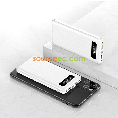 客製化10000mAh自帶線鏡面行動電源禮品