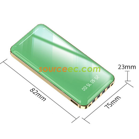 客製化10000mAh自帶線鏡面金屬行動電源禮品