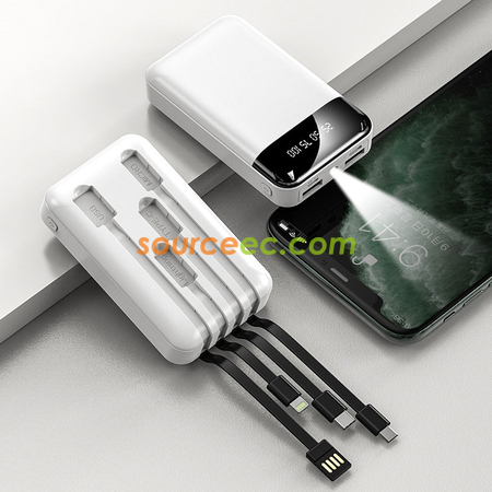 客製化10000mAh自帶線行動電源禮品