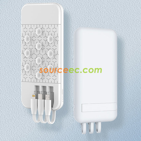 客製化真空吸盤自帶線行動電源禮品